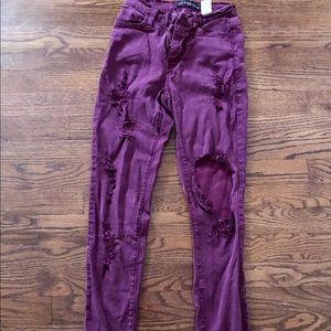 Fashion nova ripped maroon skinny jeans, WILL IRON